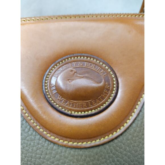 Dooney & Bourke Brown Gray Pebbled Leather Top Handle Satchel Shoulder Bag - Picture 5 of 16